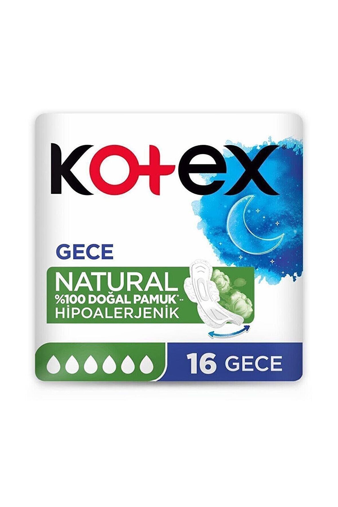 Kotex Natural Quadro Gece Ped 14'lü