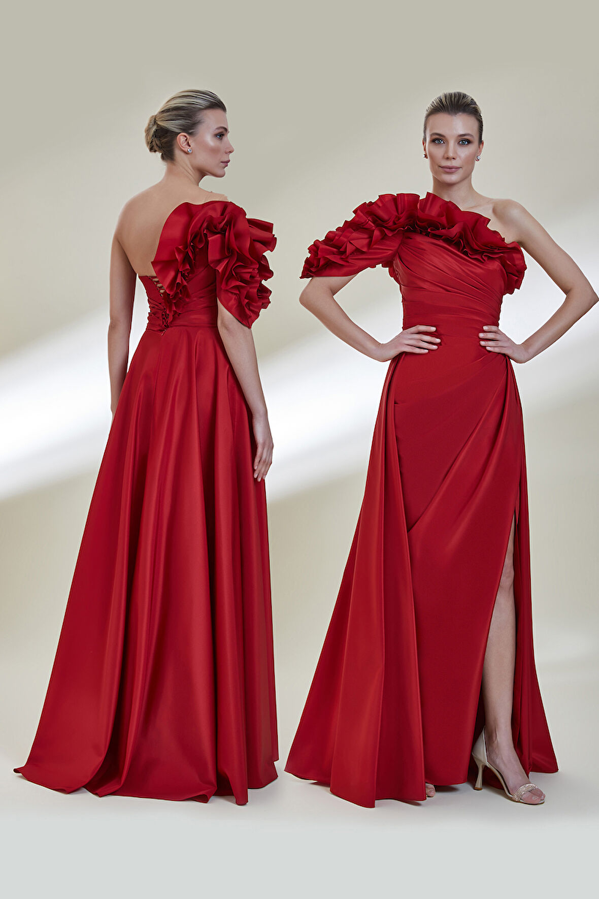 Abiye Elbise 9060-Kırmızı | 42