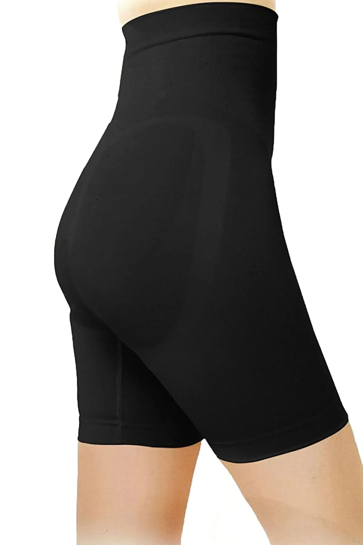 Kadın Siyah Dikişsiz Silikonlu Paçalı Korse