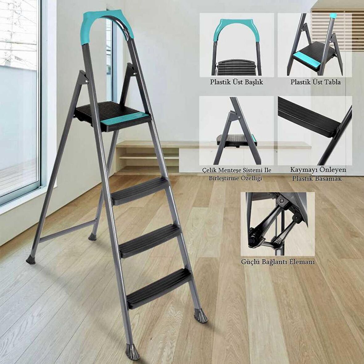 Doğrular 51303 Riser 3+1 Plastik Basamaklı Merdiven