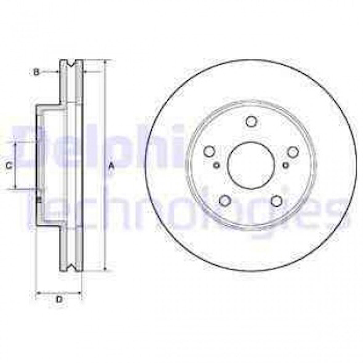 Toyota Ticarı On Fren Diski (aynası) Toyota Hilux Vigo 2,5 2005 2015 (paslanmaz Boyalı) / (275x5) - Delphi Bg4758c