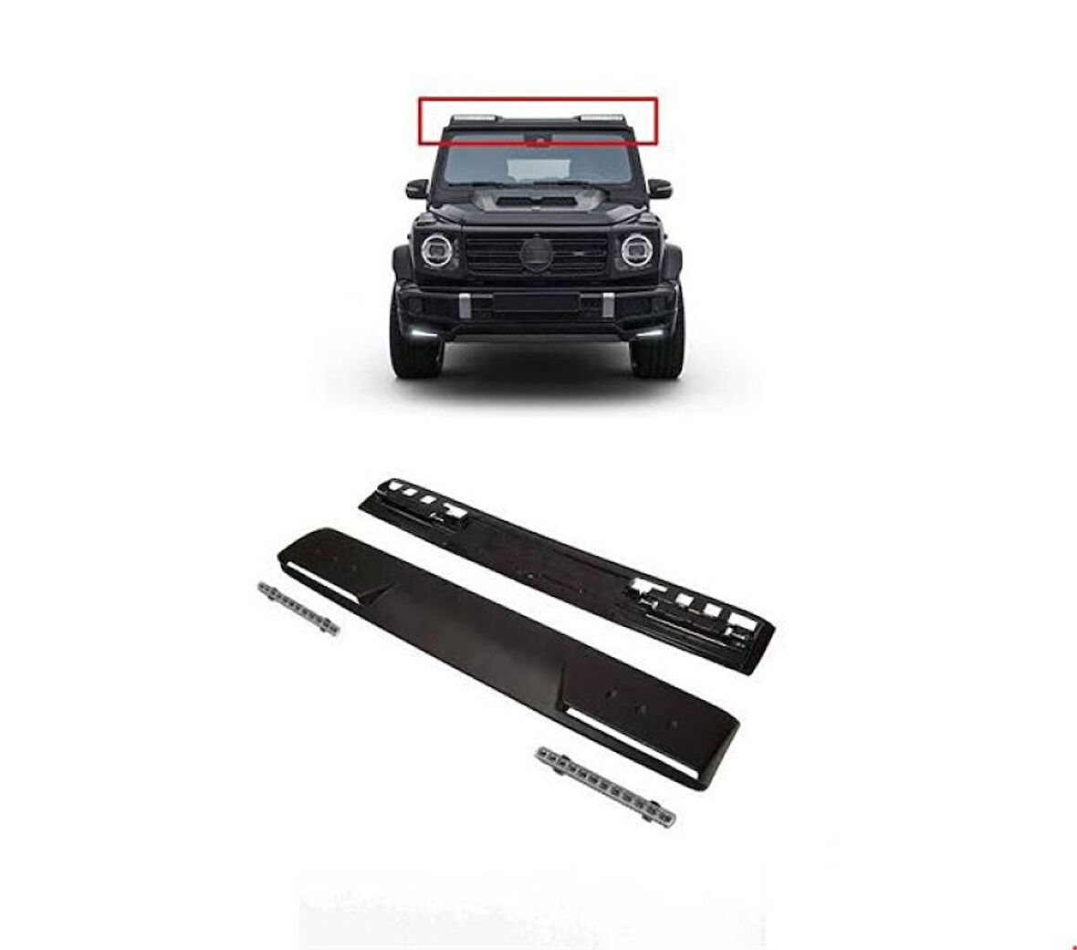 Mercedes On Tavan Spoyleri Ledler İle Brabus W463 08> - Vortex V2205577