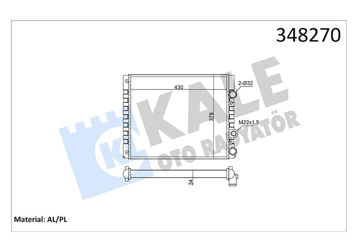 Vag Motor Su Radyatoru Polo Polo Classıc Lupo Cordoba Arosa 1,0,1,4 1,7 1,9 Klimasız 430x378x34 - Kale 348270