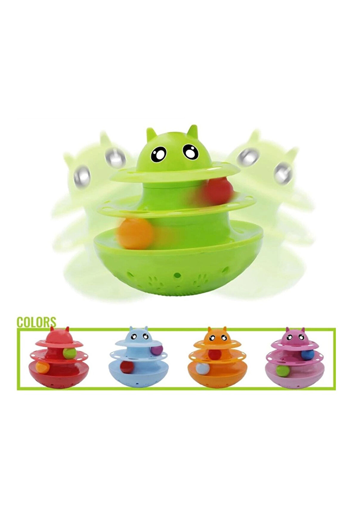 Pribor Mama Ödül Hazneli Hacı Yatmaz Kedi Oyuncağı 3 Katlı