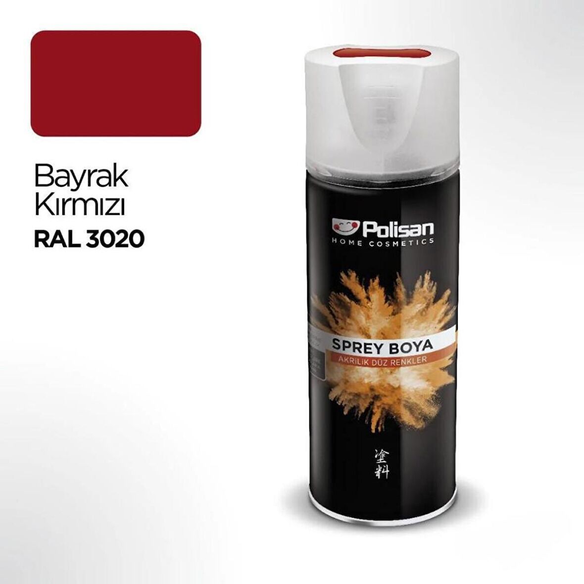 Polisan Akrilik Bayrak Kırmızı Sprey Boya 400 ml - RAL 3020