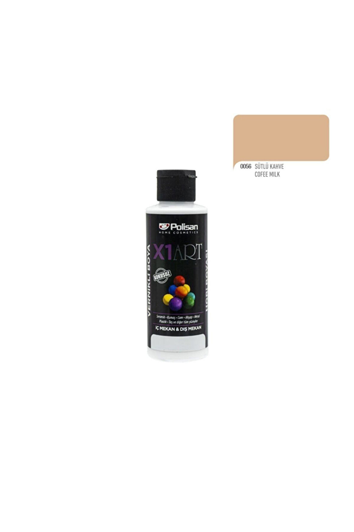Polisan X1art Vernikli Hobi Boyası 120ml - 0056 Sütlü Kahve