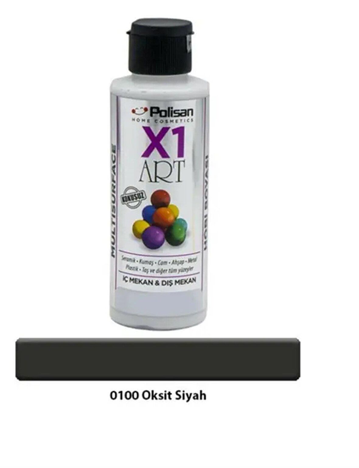 POLİSAN X1 HOBİ BOYASI 0100 OKSİT SİYAH 120 ML