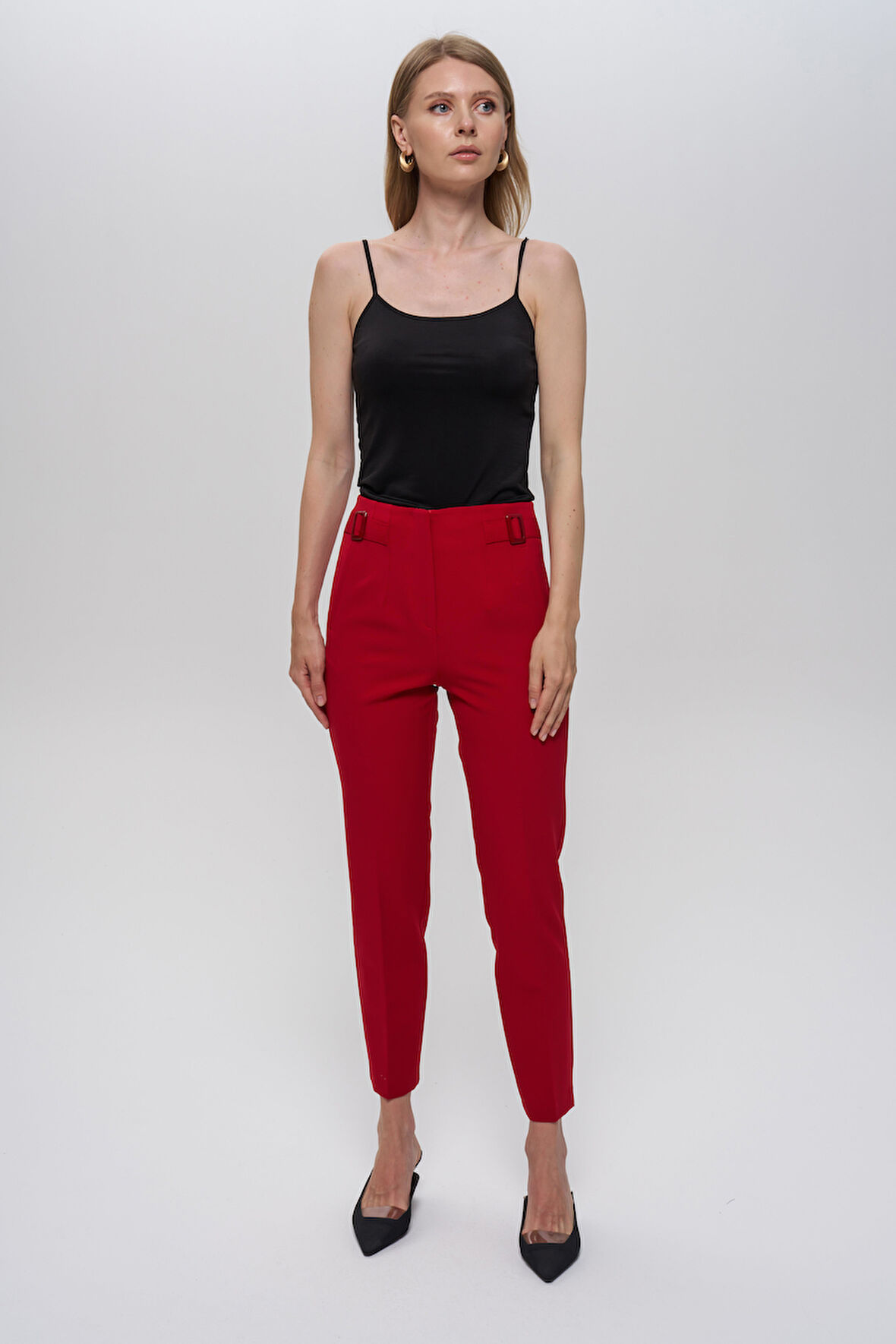 Tokalı-Ön-Arka Çift Pens Detaylı, Pantolon