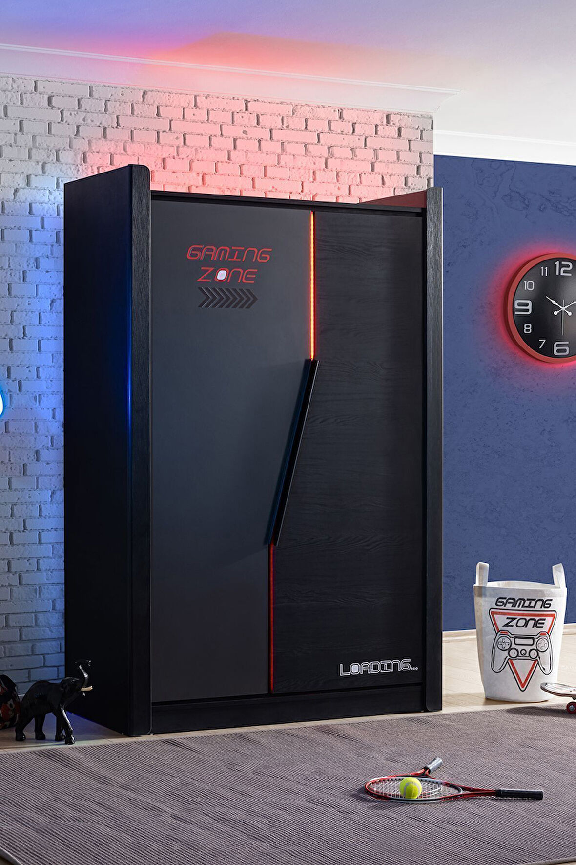 Gardırop, Gamer Ledli Oyuncu 2 Kapaklı Dolap