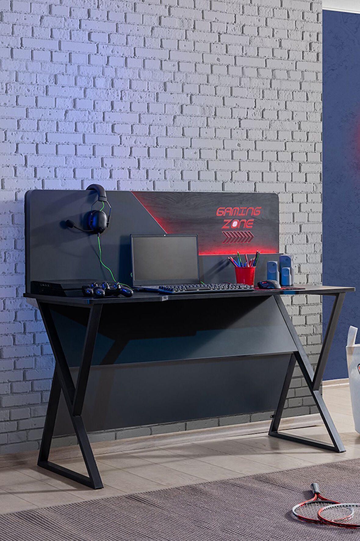 Bilgisayar Masası, Gamer Oyuncu Odası, Ledli Çalışma Masası
