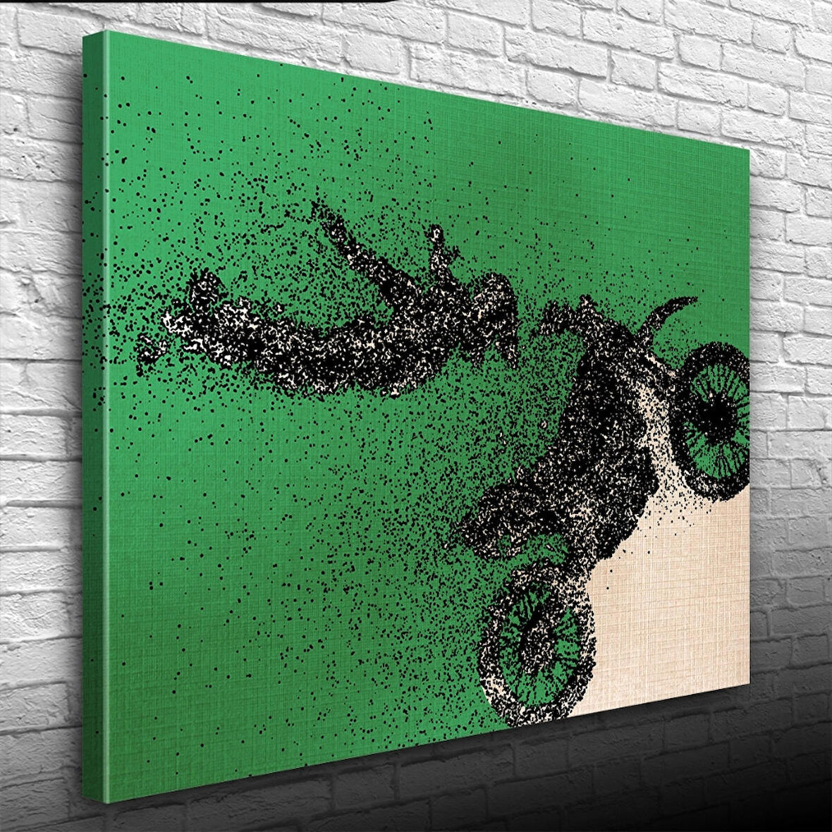 Gösteri yapan Motokrosçu Kanvas Tablo 50 x 70