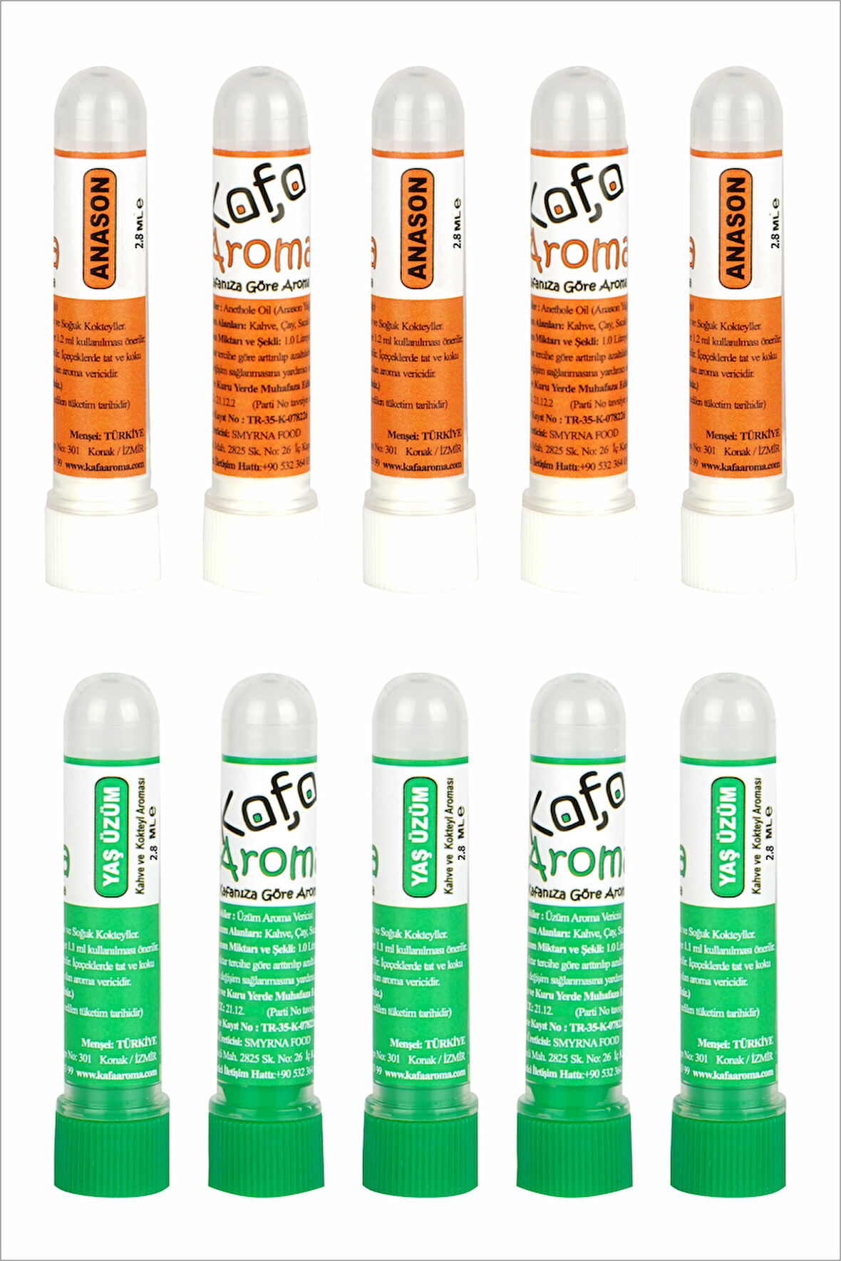 Saf Anason Yağı 5 Adet + Yaş Üzüm Aroması 5 Adet 2.8 ML