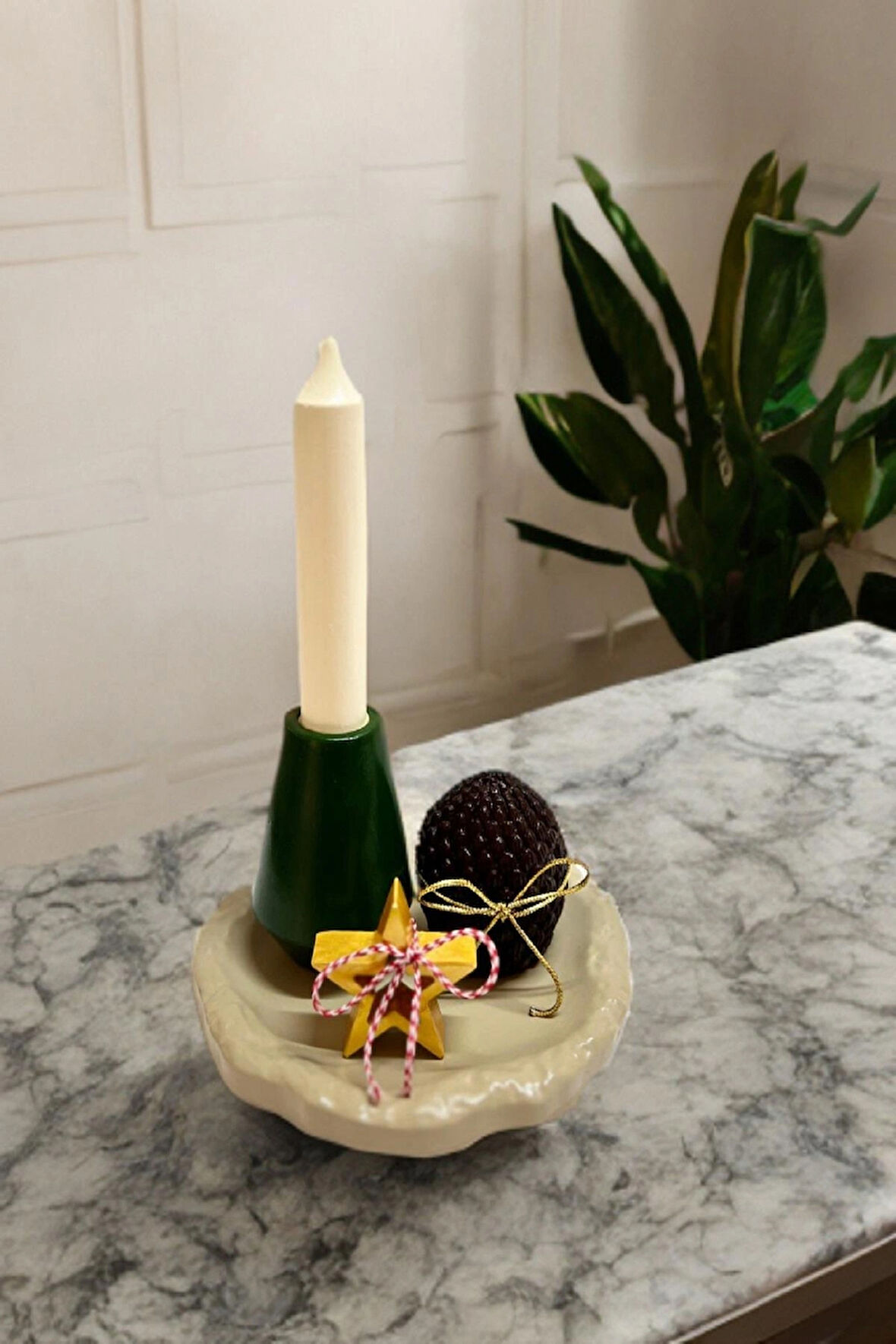 Cottonova CB03 Dekoratif Mumluk, Mum, Yıldız Obje ve Kozalak Obje