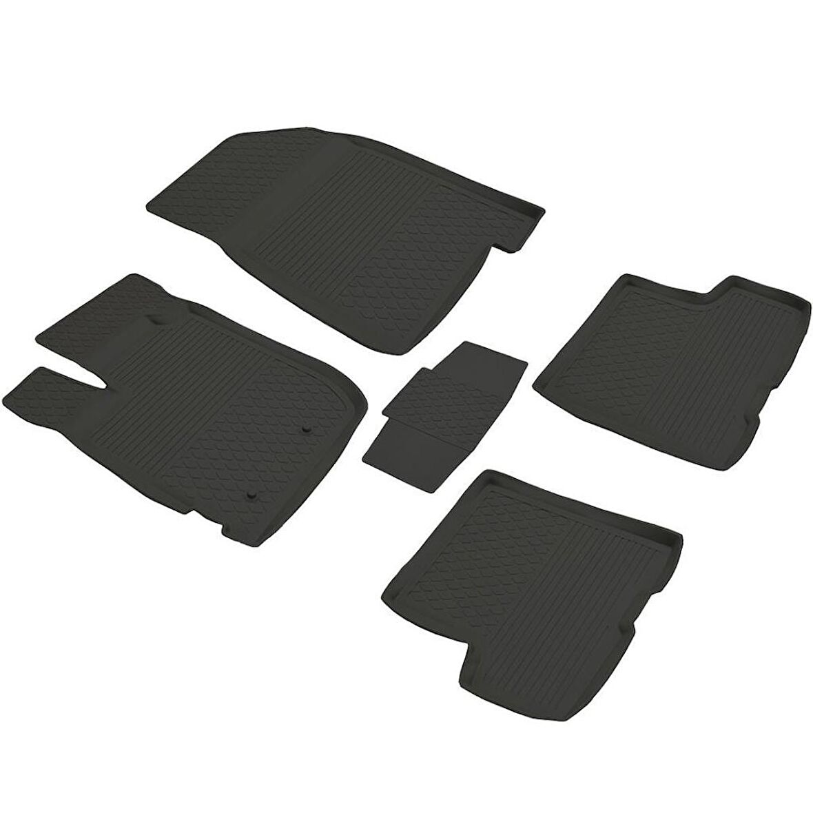 Dacia Duster Ferrous 4D Havuzlu Kauçuk Paspas 2018 ve Üstü Siyah