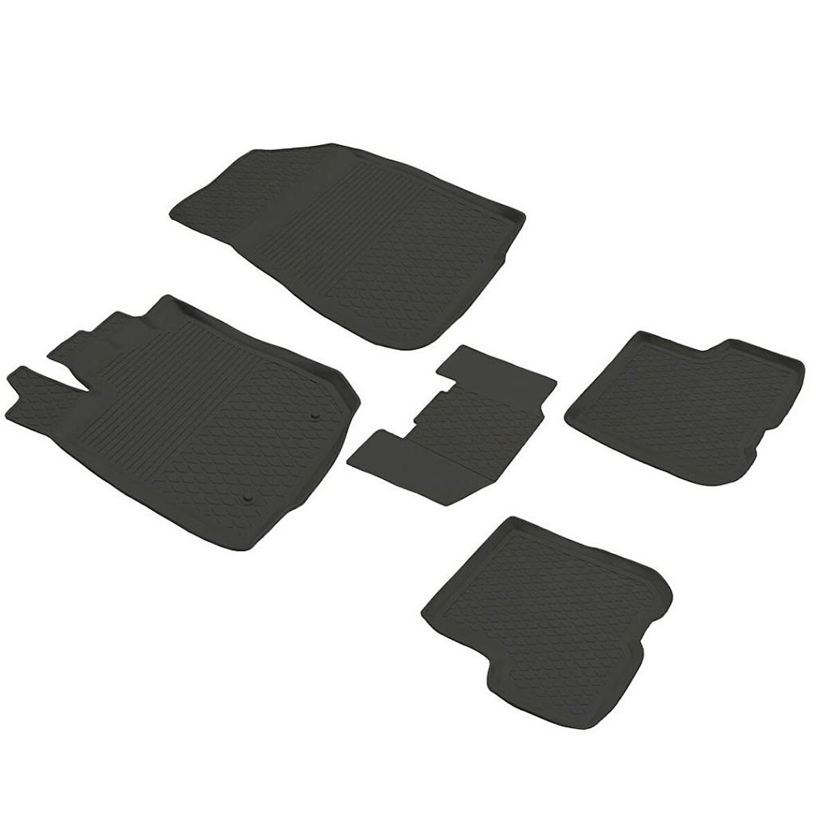 Dacia Sandero 2 Ferrous 4D Havuzlu Kauçuk Paspas 2012 2020 Siyah