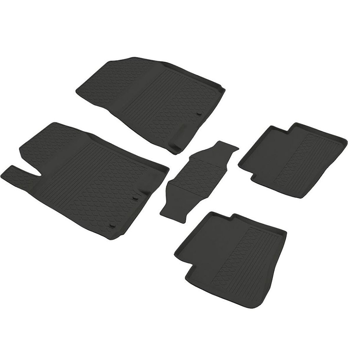 Hyundai i20 Ferrous 4D Havuzlu Kauçuk Paspas 2014 2019 Siyah