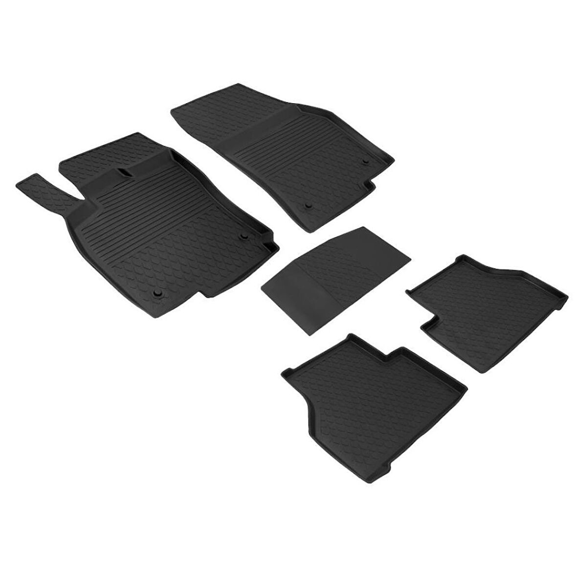 Volkswagen Caddy 4D Havuzlu Kauçuk Paspas 2021 ve Üstü Siyah