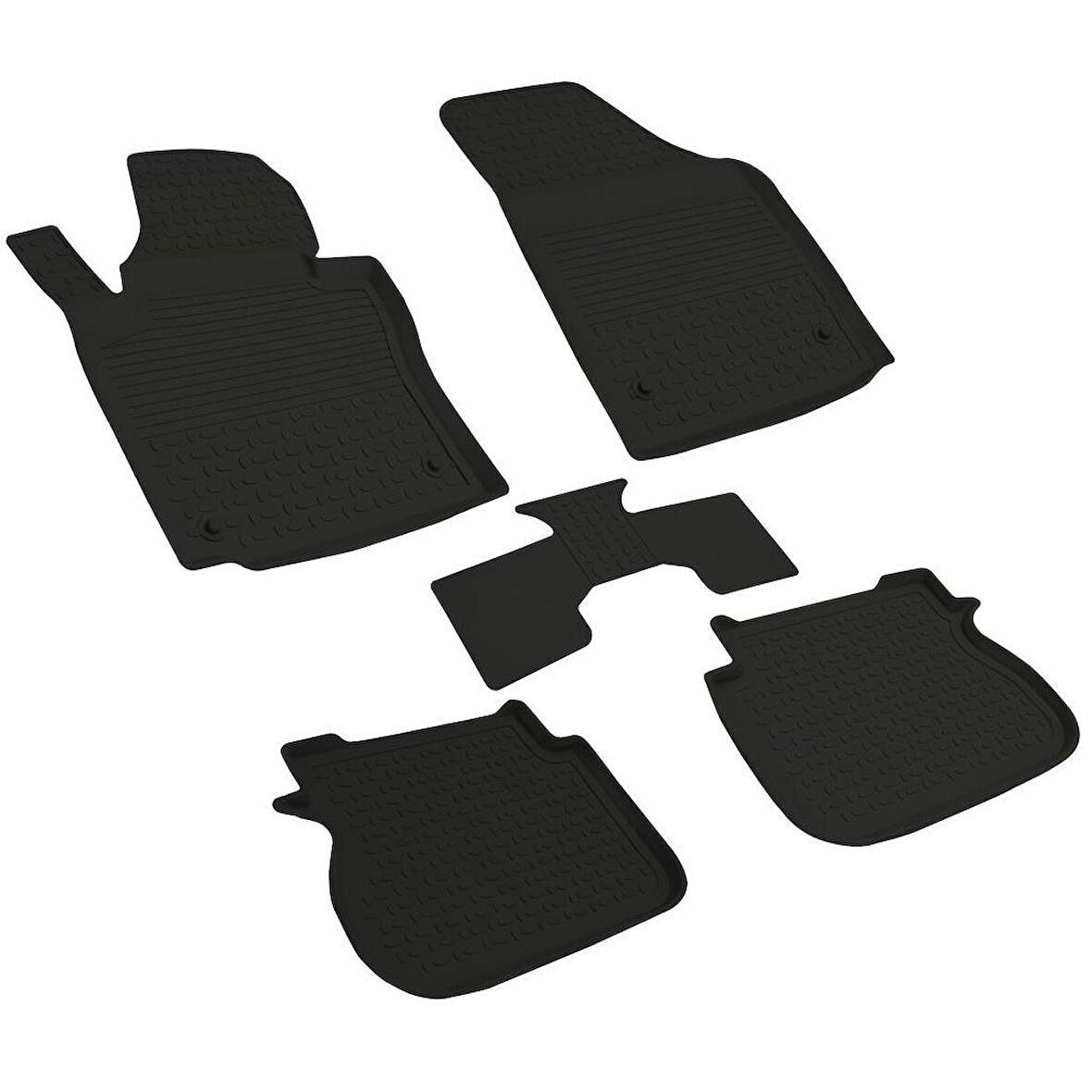 Volkswagen Caddy Ferrous 4D Havuzlu Kauçuk Paspas 2004 2010 Siyah