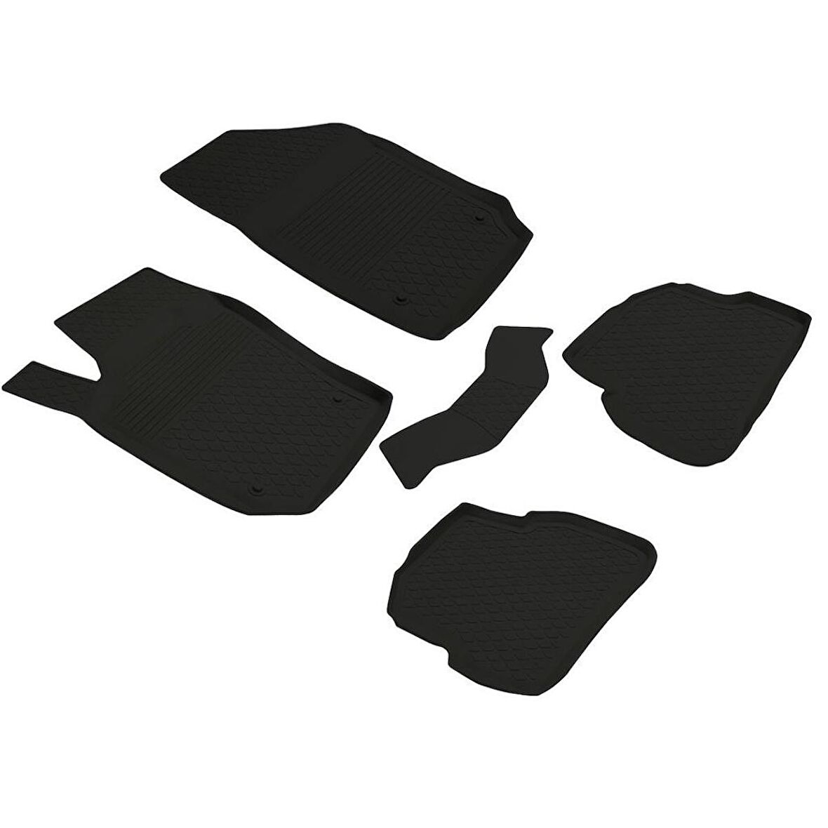 Volkswagen Polo Ferrous 4D Havuzlu Kauçuk Paspas 2010 2017 Siyah