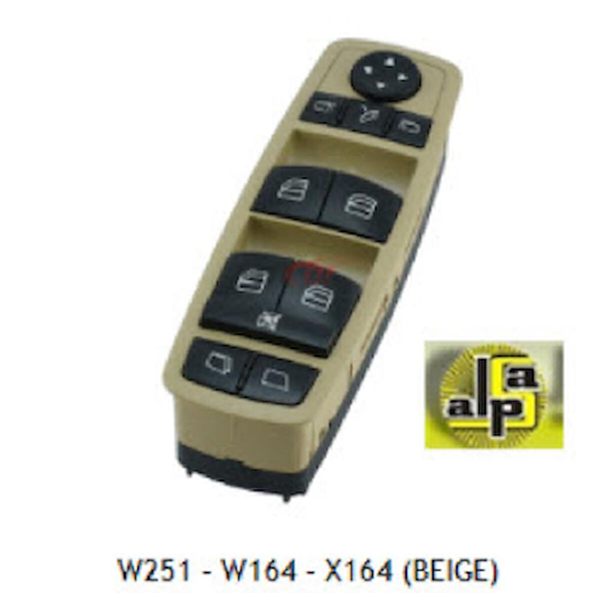 Unıversal Cam Anahtarı>mercedes W164-W251-X164 Sol Dörtlü-Bej >a251 830 0390 - Mcar-An540c