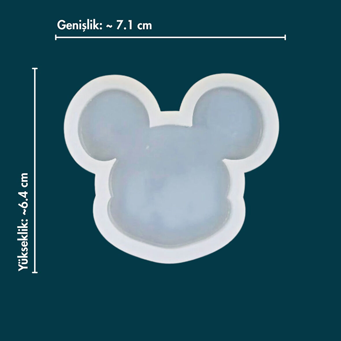 SİLİKON KALIP 2 BOYUTLU MİCKEY MOUSE FİGÜR TAŞ TOZU EPOKSİ REÇİNE KALIP