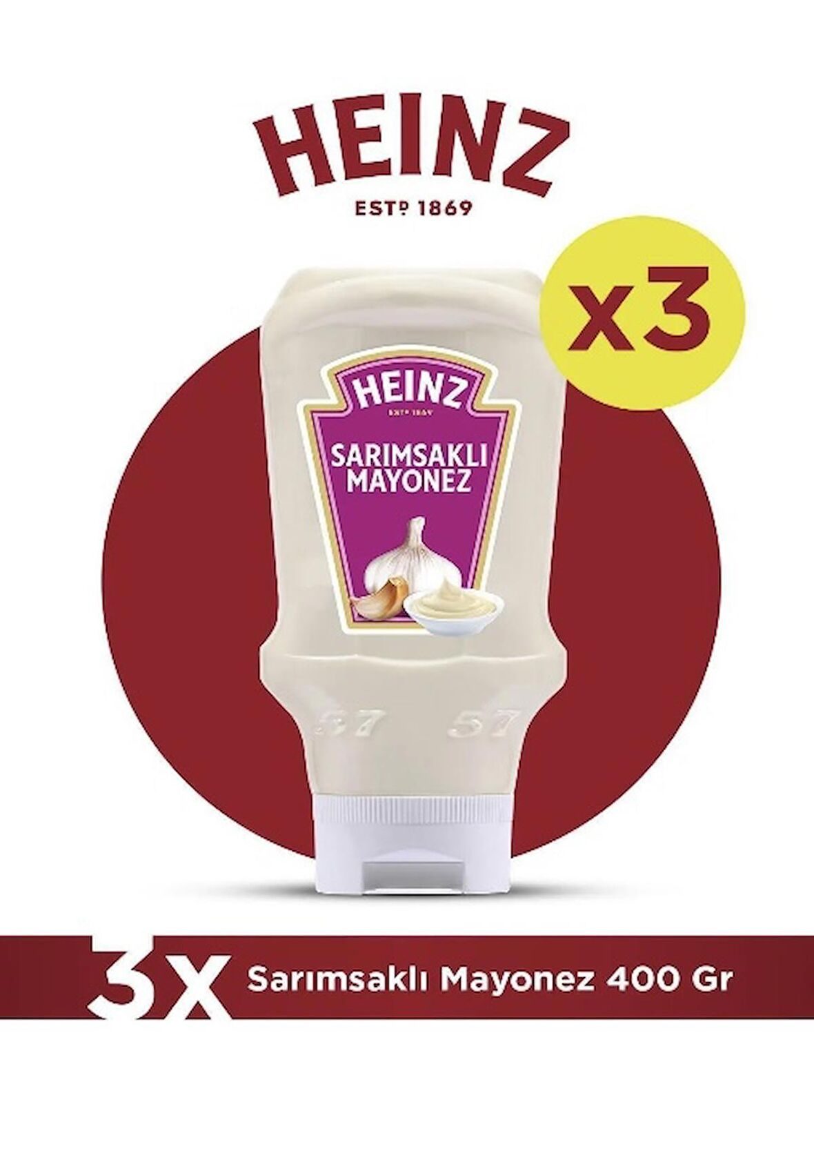 Heinz Sarımsaklı Mayonez 400 Gr - 3'lü Paket