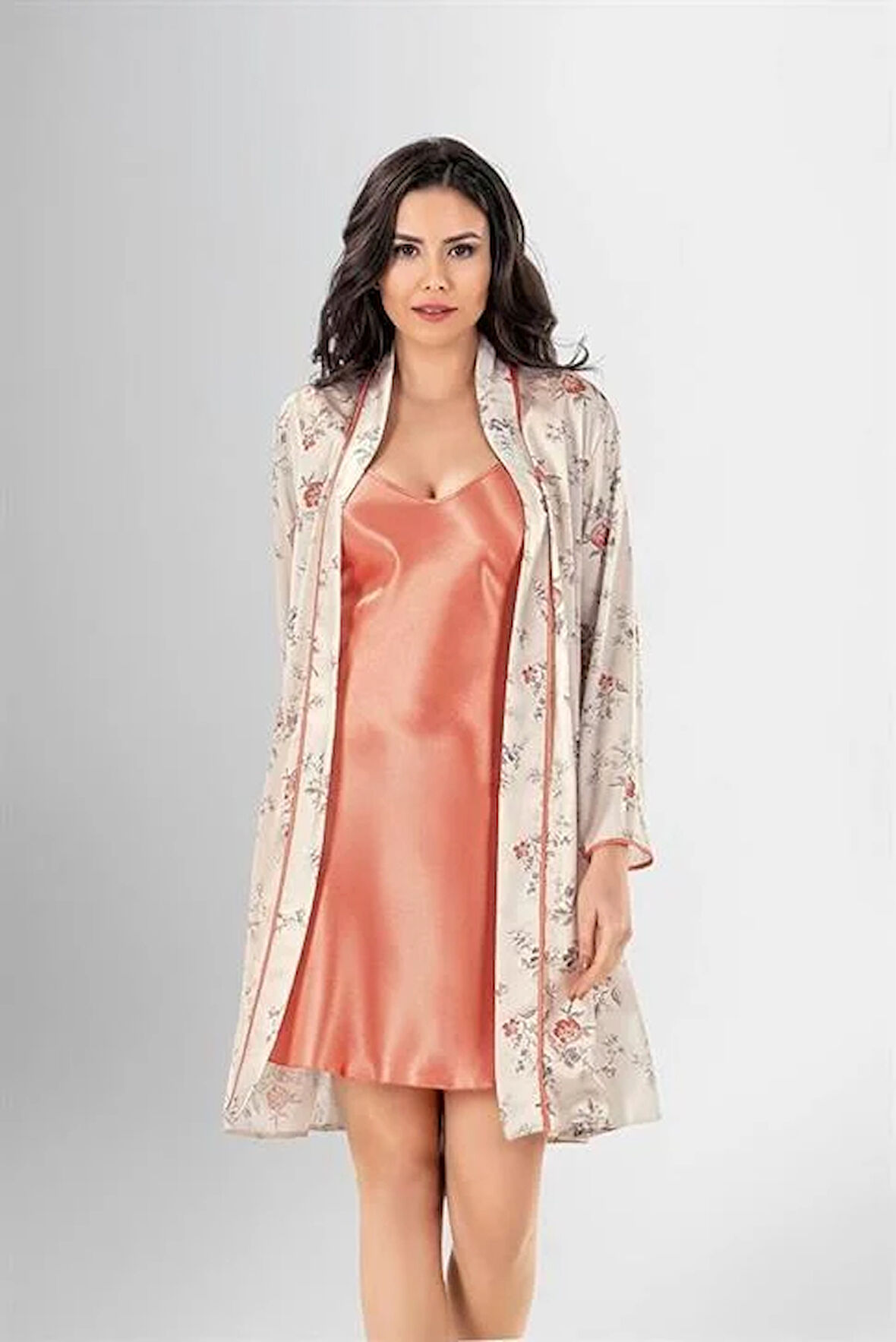 Aria's Closet 2 li Kısa Sabahlık Takımı Desenli 1962