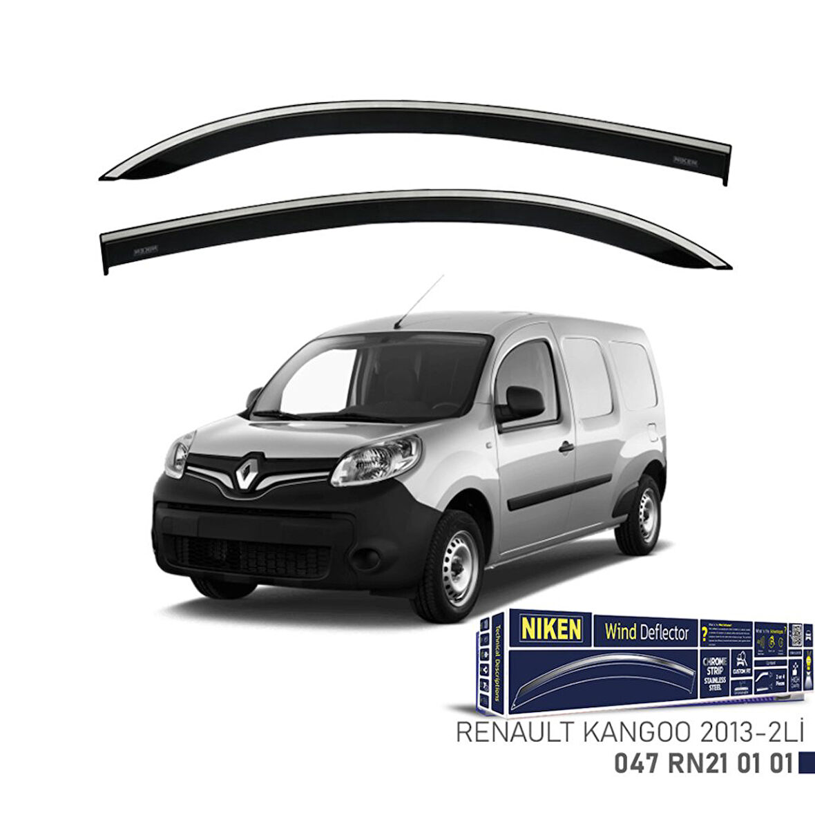 Renault Kangoo Niken Kromlu Cam Rüzgarlığı 2li 2013 ve Üstü