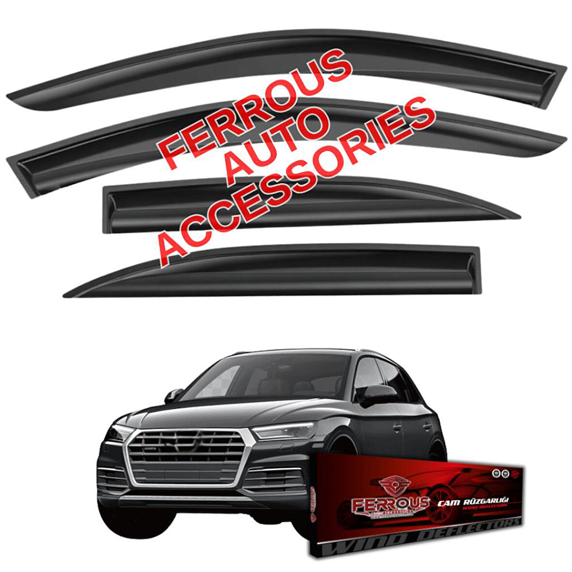 Audi Q5 Ferrous Cam Rüzgarlığı 4lü Set 2012 2018