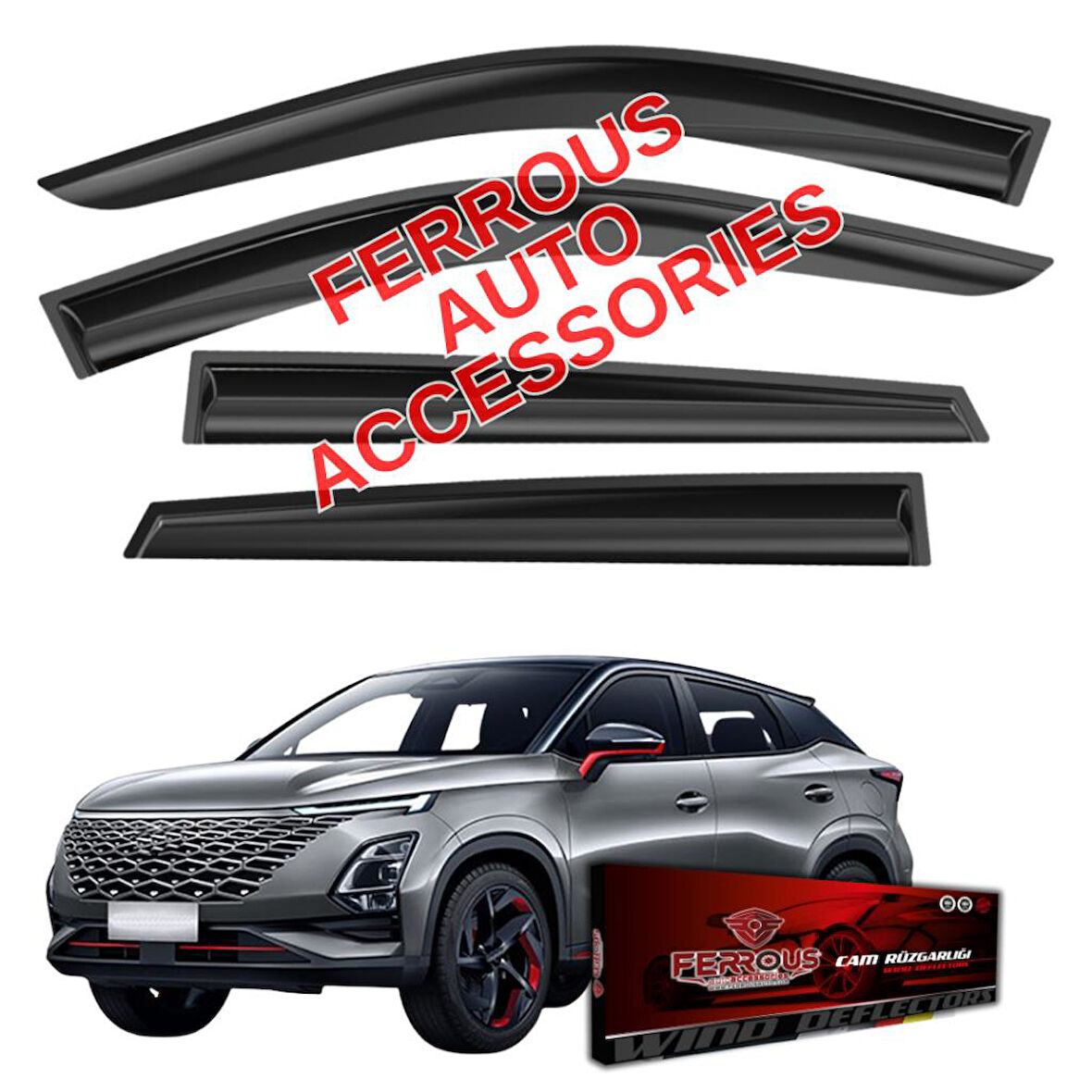 Chery Omoda 5 Ferrous Cam Rüzgarlığı 4lü Set 2022 ve Üstü