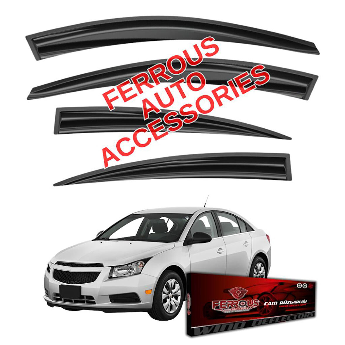 Chevrolet Cruze Ferrous Cam Rüzgarlığı 4lü Set 2008 2017