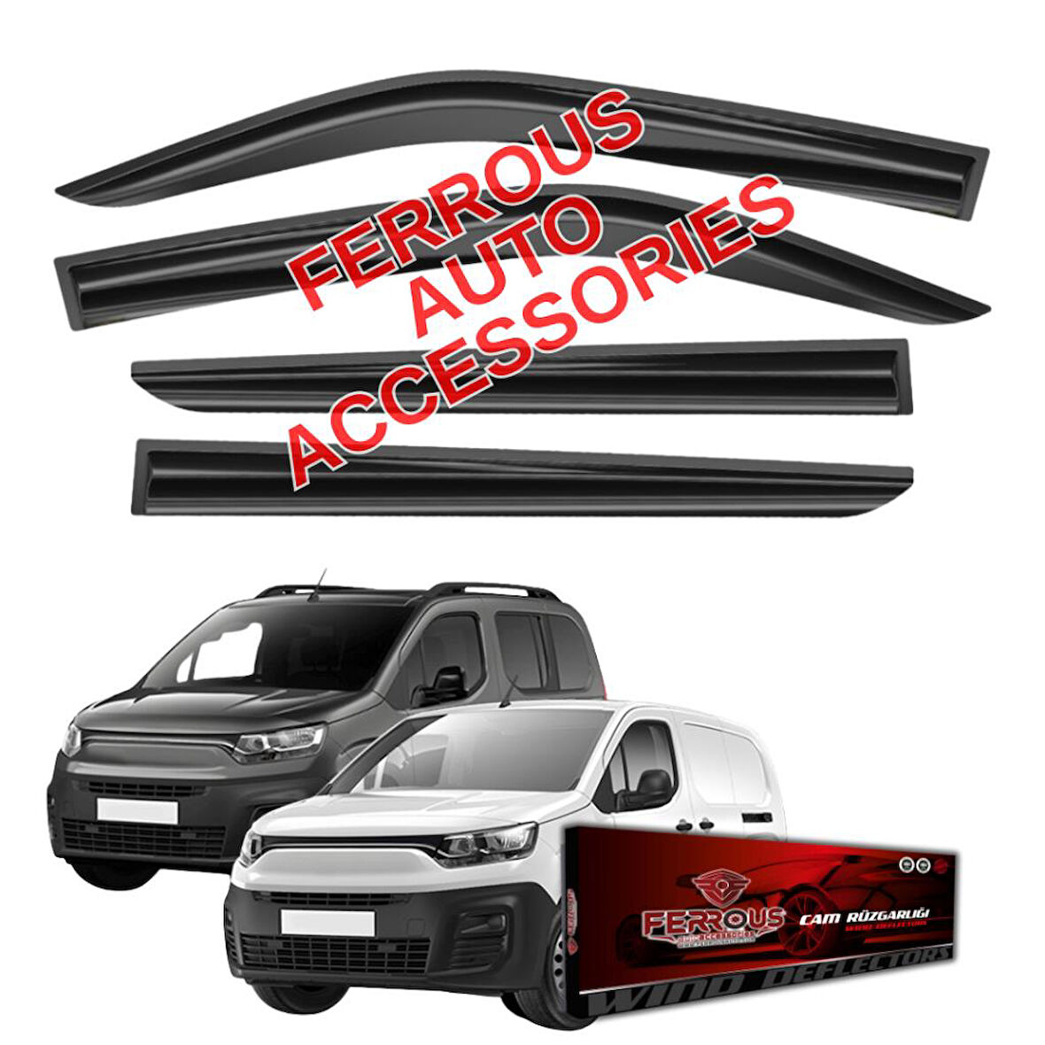 Fiat Doblo Ferrous Cam Rüzgarlığı 4lü Set 2023 ve Üstü