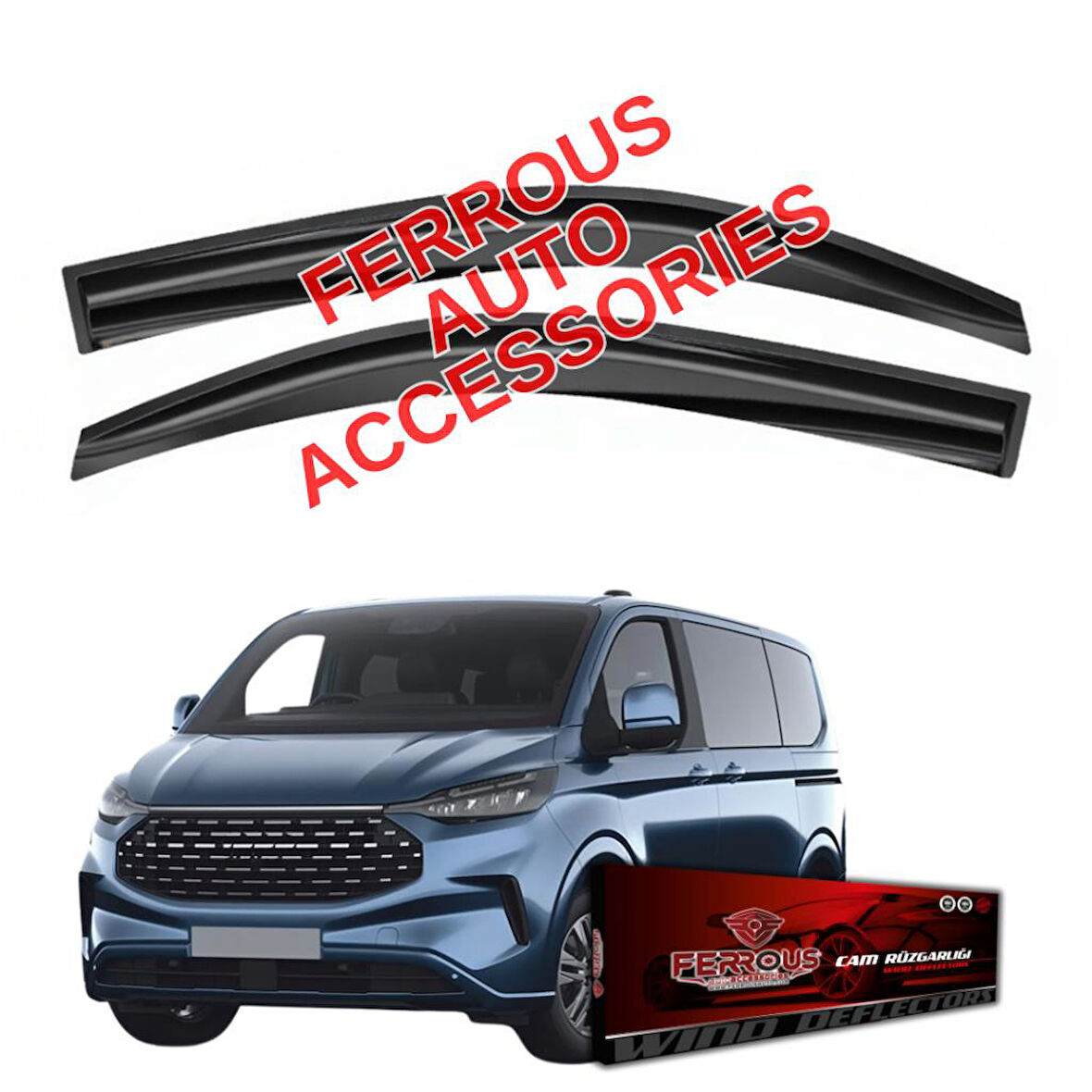 Ford Custom Ferrous Cam Rüzgarlığı 2li Set 2023 ve Üstü