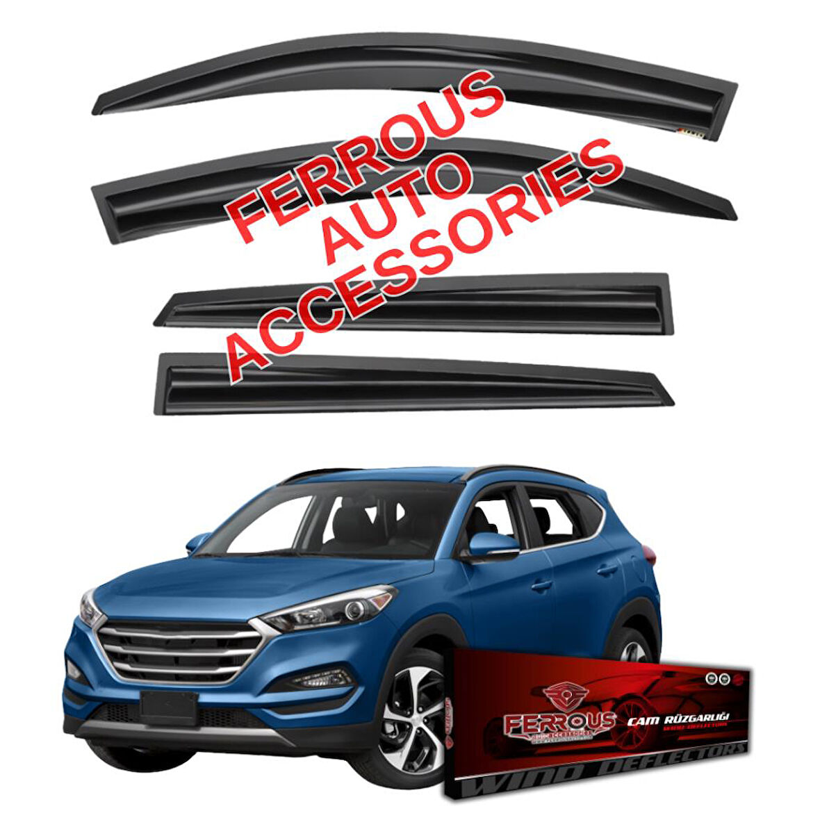 Hyundai Tucson Ferrous Cam Rüzgarlığı 4lü Set 2015 2020