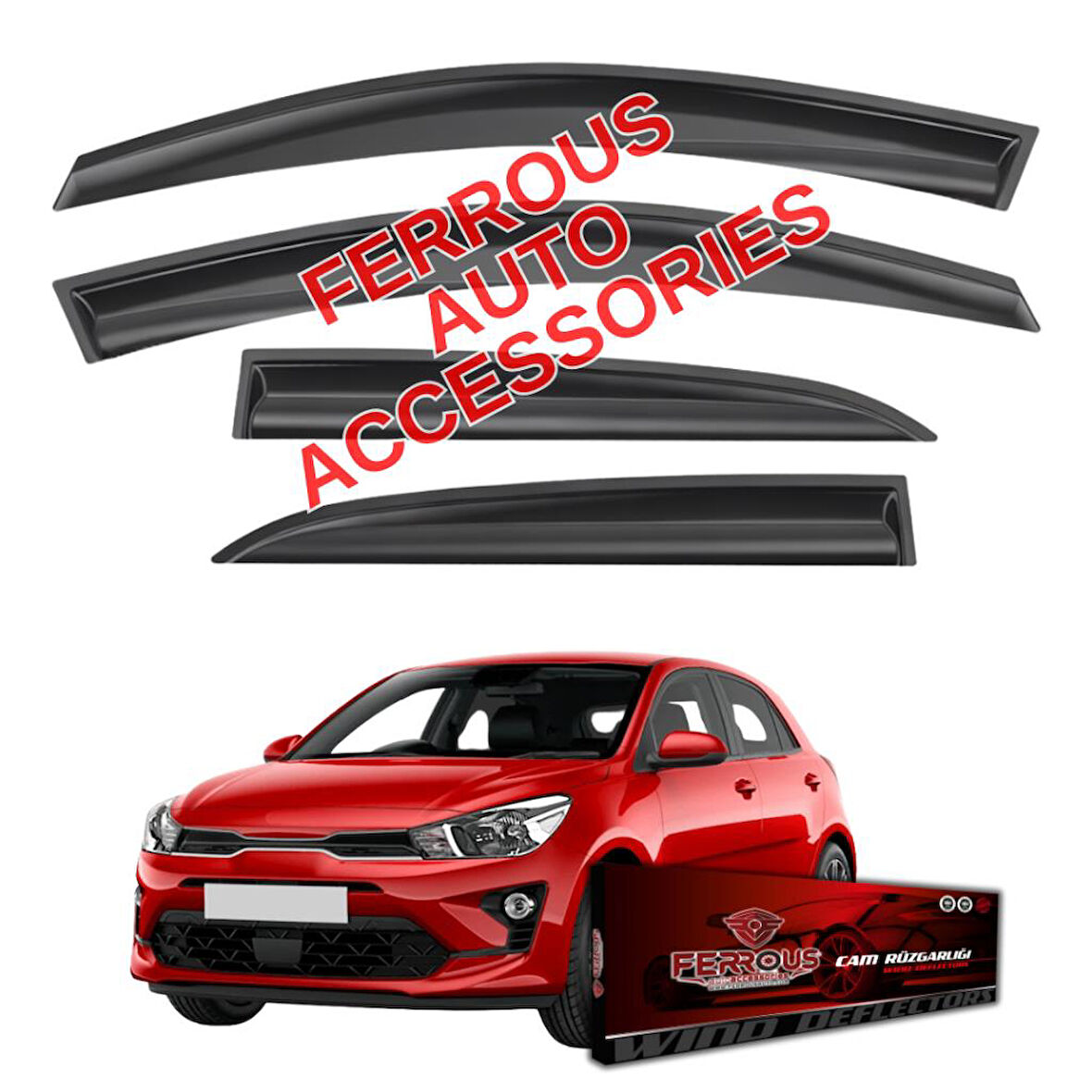 Kia Rio Ferrous Cam Rüzgarlığı 4lü Set 2017 ve Üstü