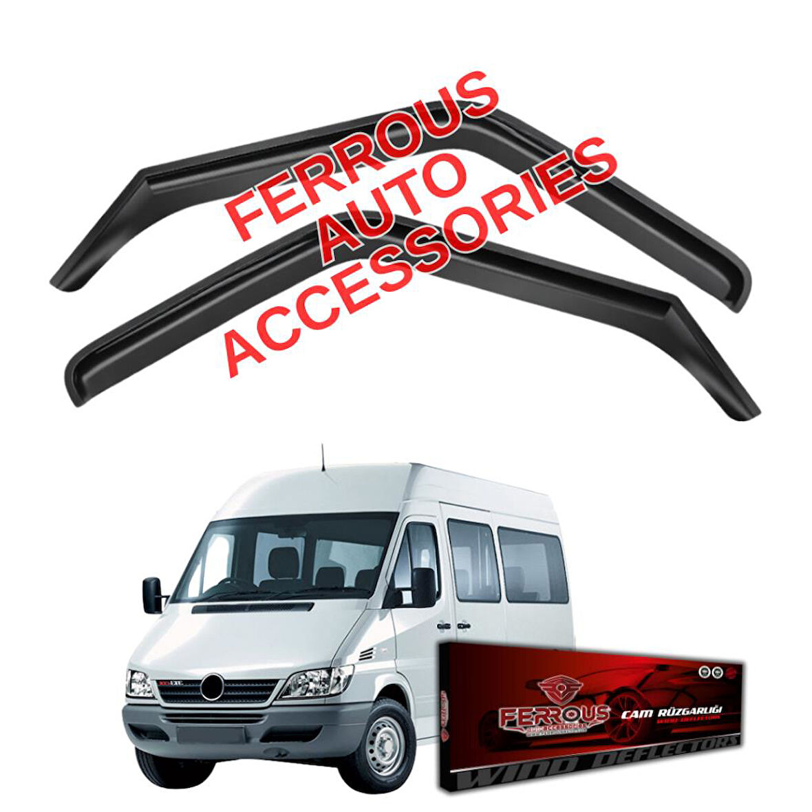 Mercedes Sprinter W901 Fitil Üstü Ferrous Cam Rüzgarlığı 2li 1995 2006