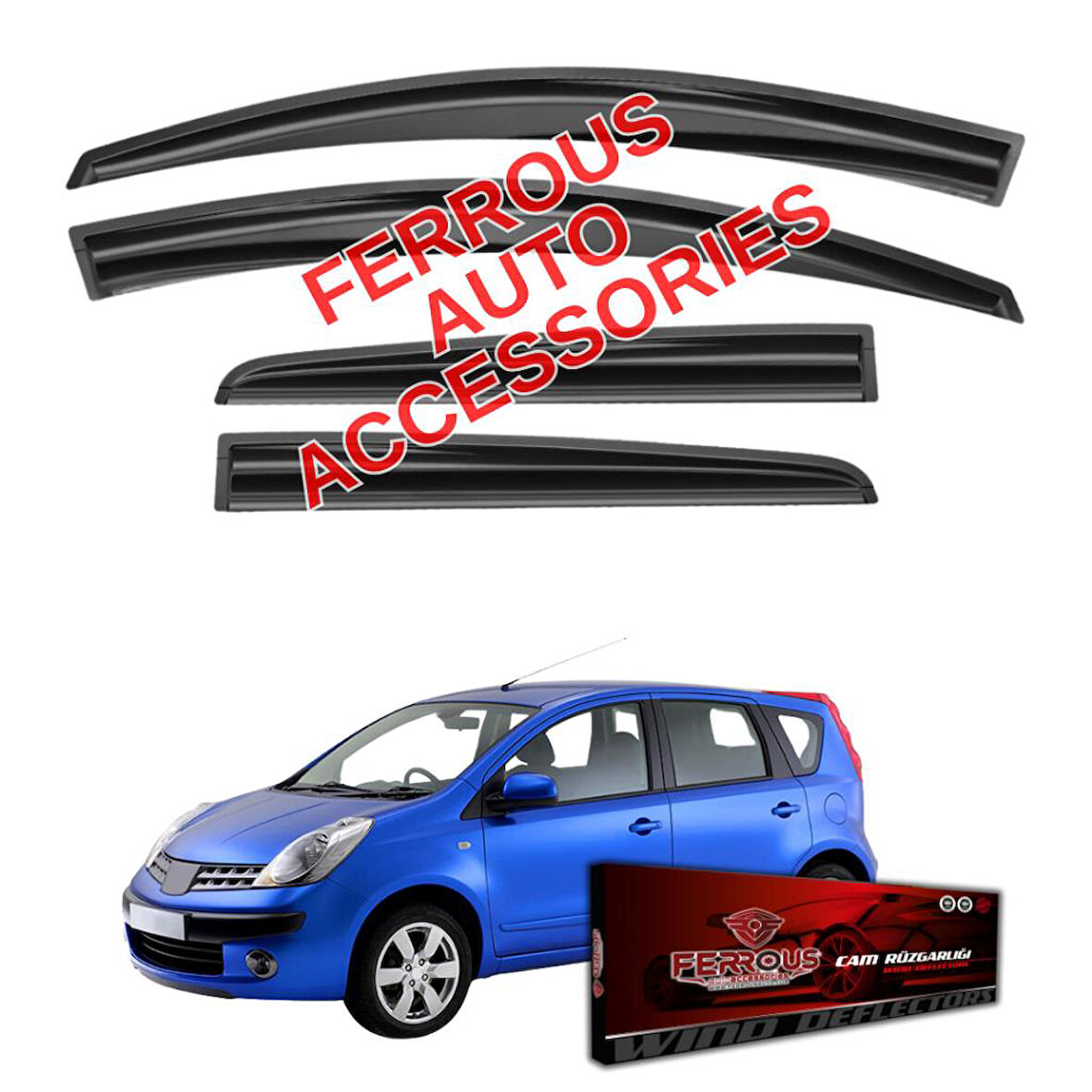 Nissan Note Ferrous Cam Rüzgarlığı 4lü 2006 2012