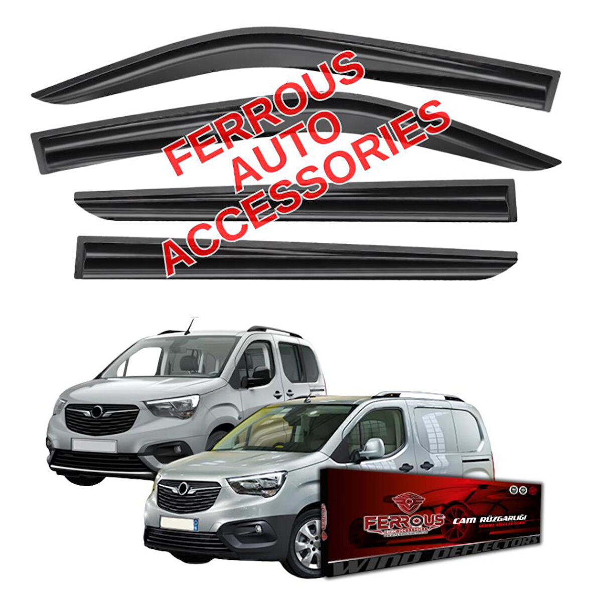 Opel Combo Ferrous Cam Rüzgarlığı 4lü 2019 ve Üstü