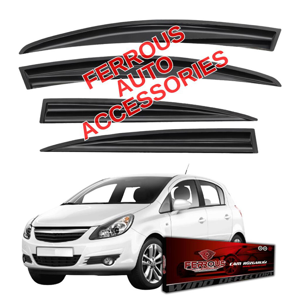 Opel Corsa D Ferrous Cam Rüzgarlığı 4lü 2007 2014