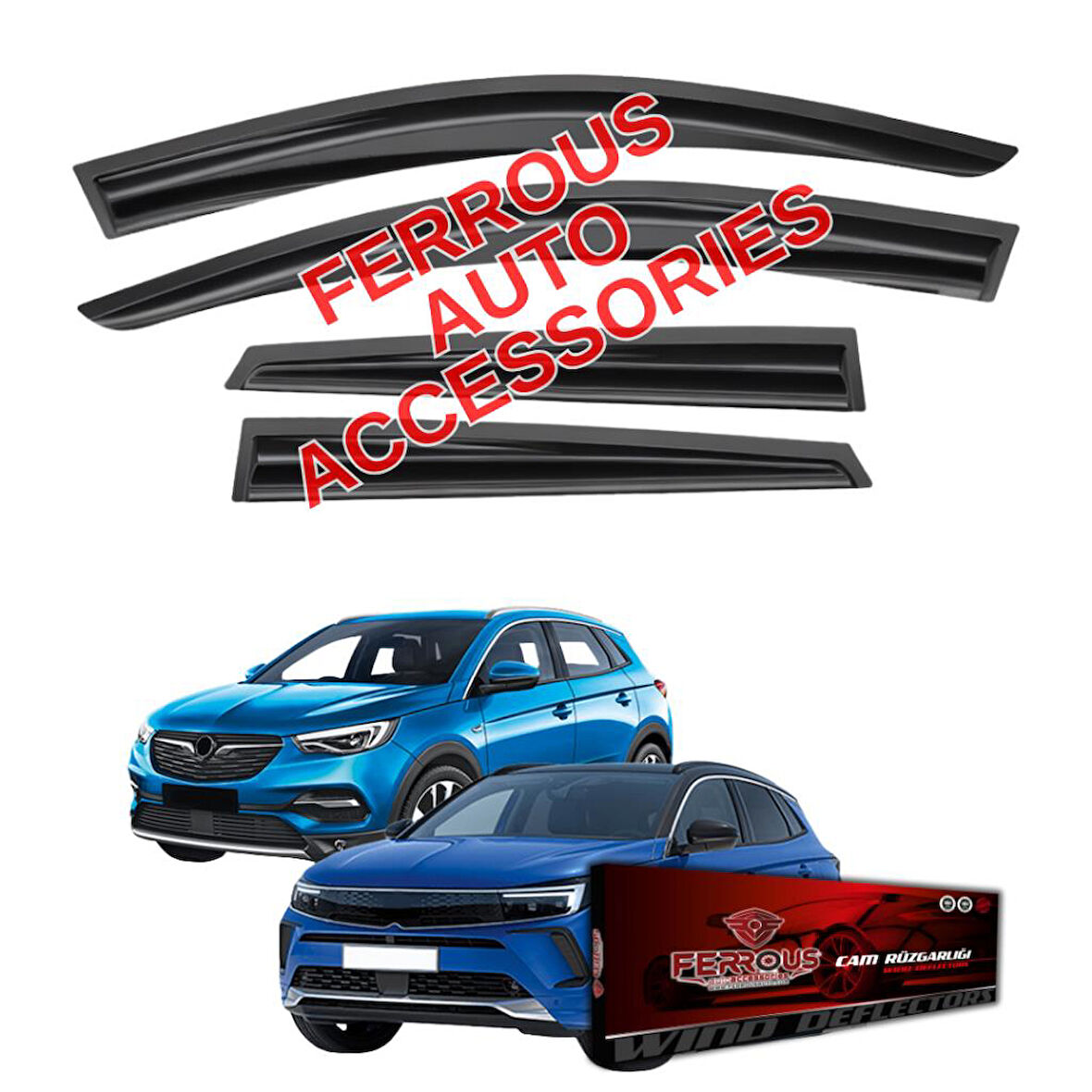 Opel Grandland X Ferrous Cam Rüzgarlığı 4lü 2017 ve Üstü