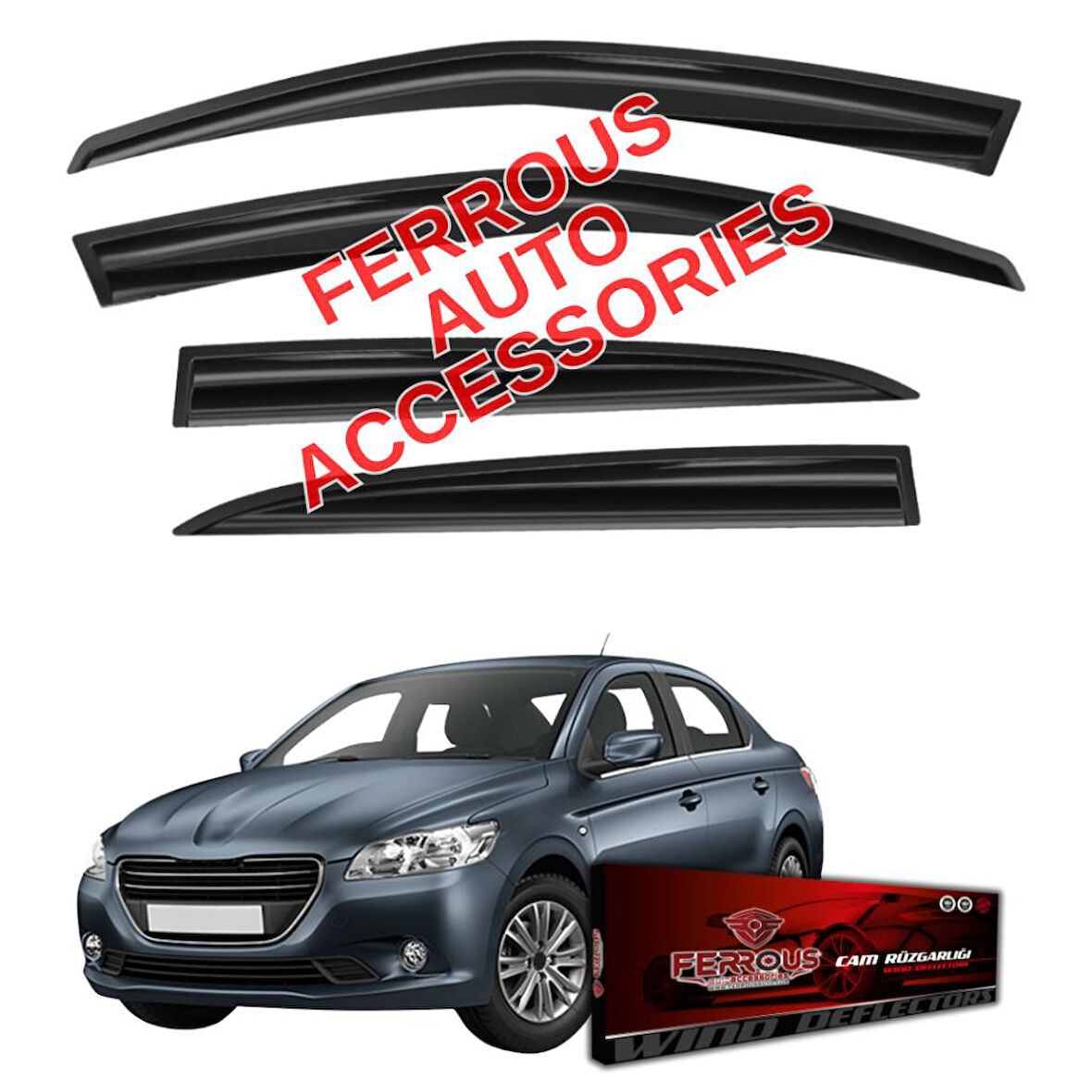 Peugeot 301 Ferrous Cam Rüzgarlığı 4lü 2012 ve Üstü