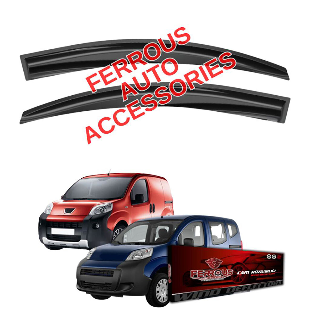 Peugeot Bipper Ferrous Cam Rüzgarlığı 2li 2008 ve Üstü