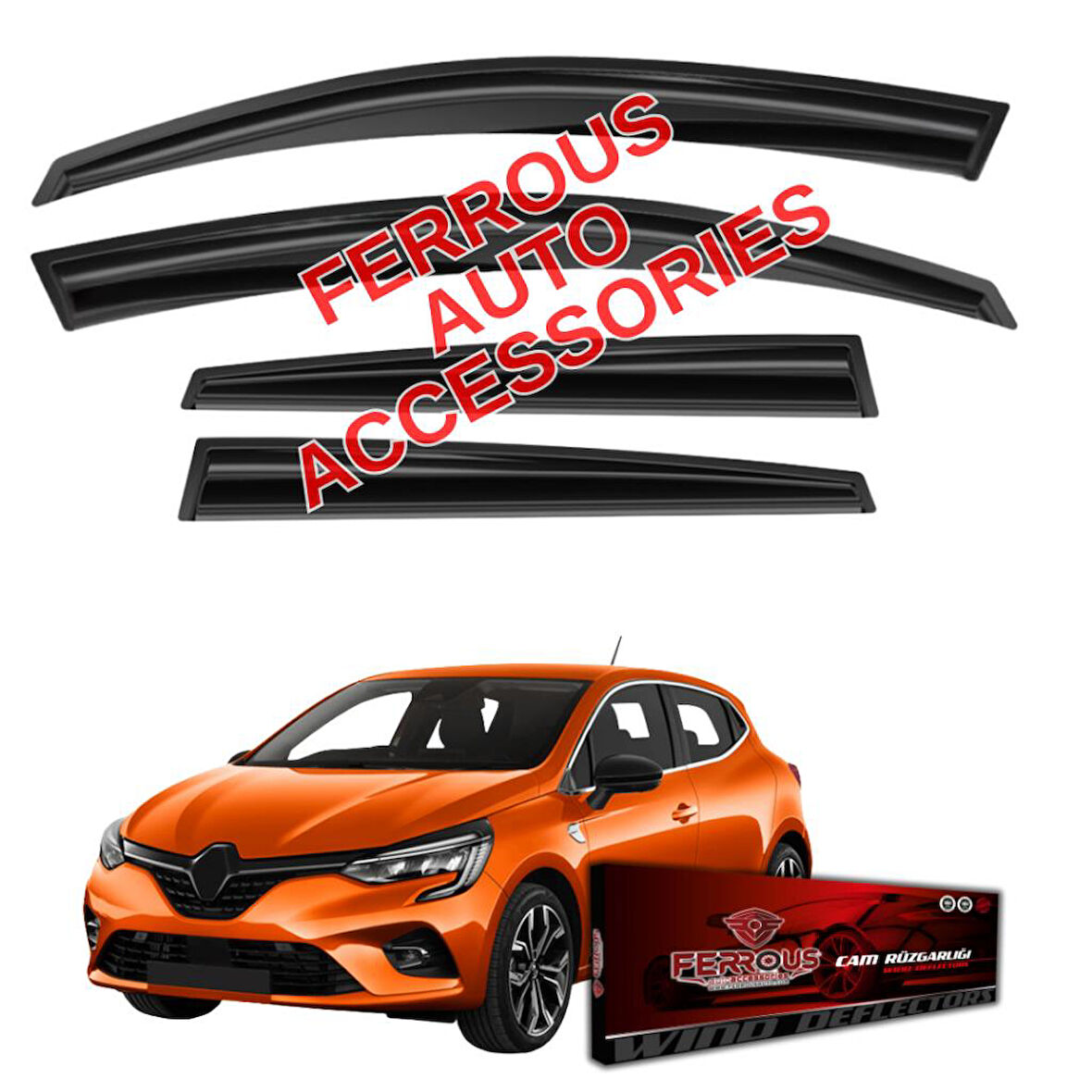 Renault Clio 5 Ferrous Cam Rüzgarlığı 4lü 2019 ve Üstü