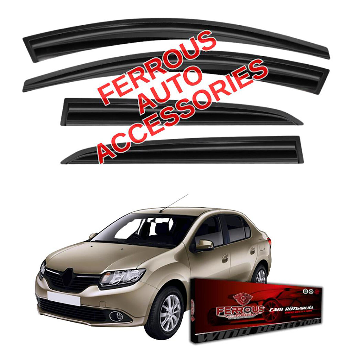 Renault Clio Symbol Ferrous Cam Rüzgarlığı 4lü 2013 2020