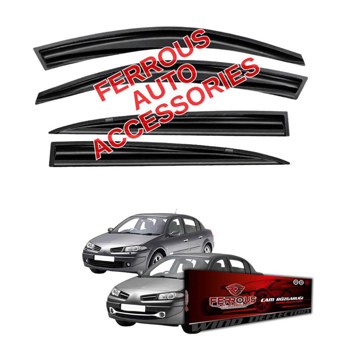 Renault Megane 2 Ferrous Cam Rüzgarlığı 4lü 2003 2010