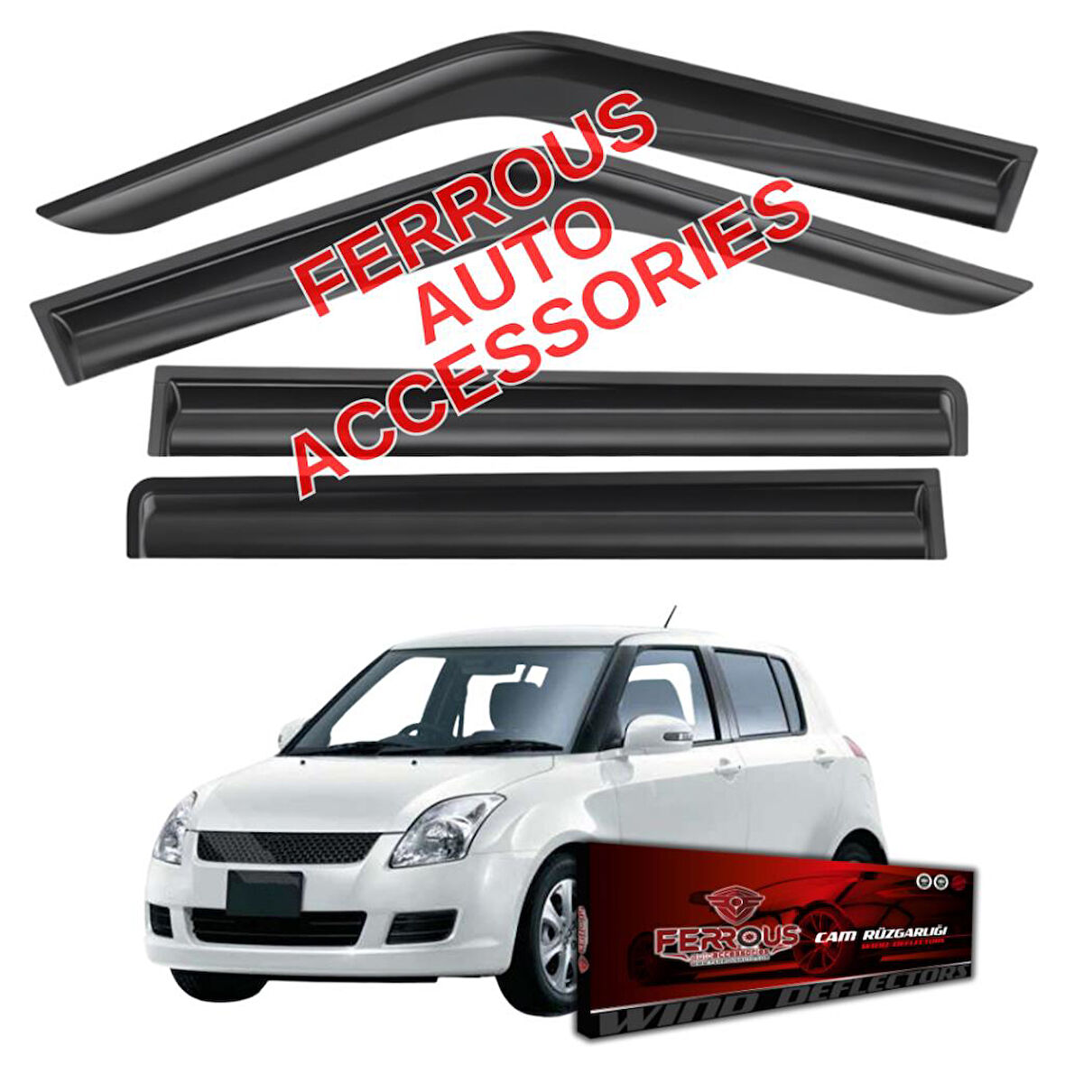 Suzuki Swift Ferrous Cam Rüzgarlığı 4lü 2006 2011