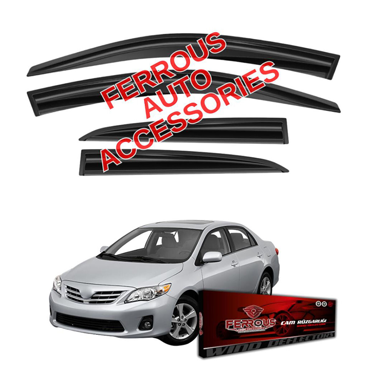Toyota Corolla Ferrous Cam Rüzgarlığı 4lü 2007 2012