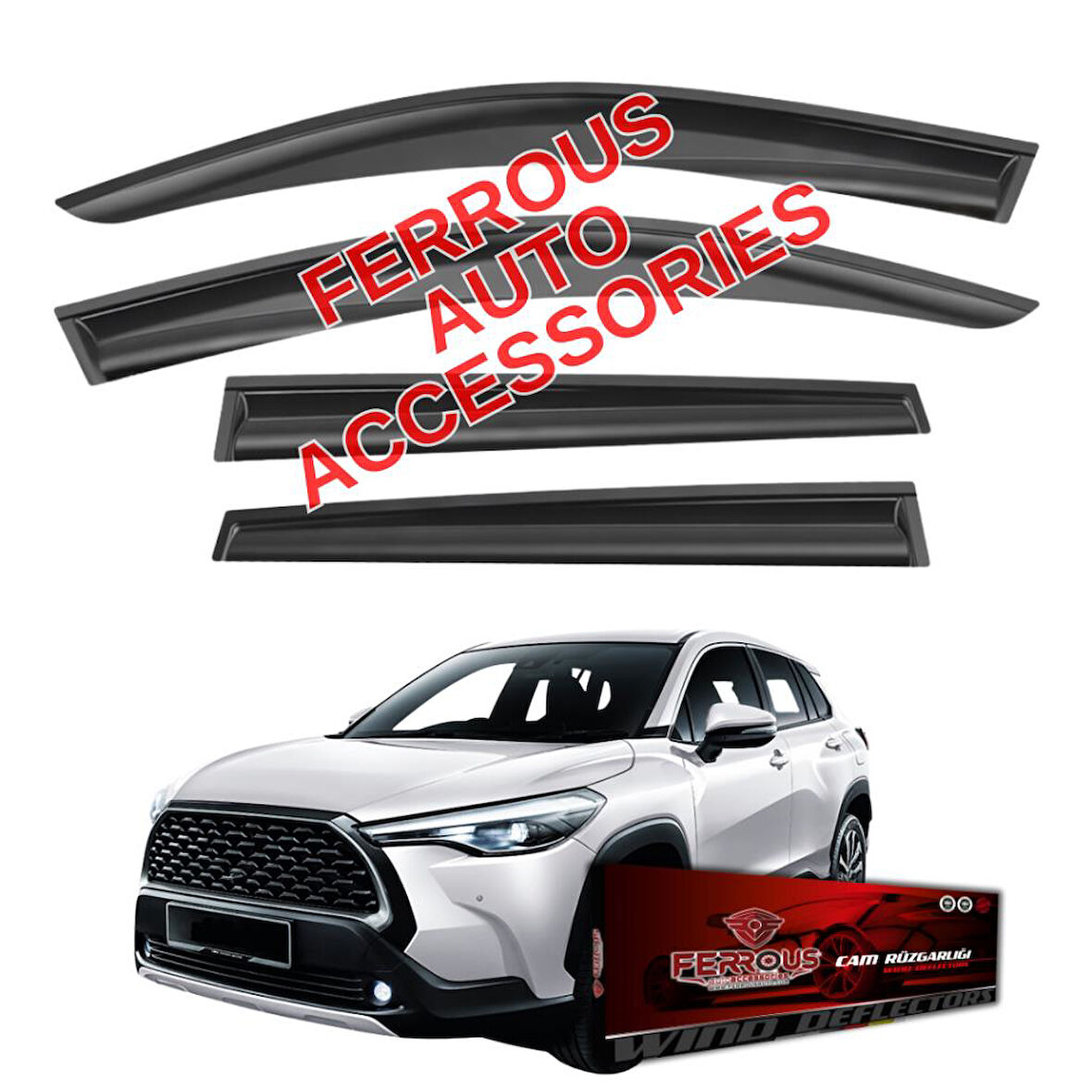 Toyota Corolla Cross Ferrous Cam Rüzgarlığı 4lü 2020 ve Üstü