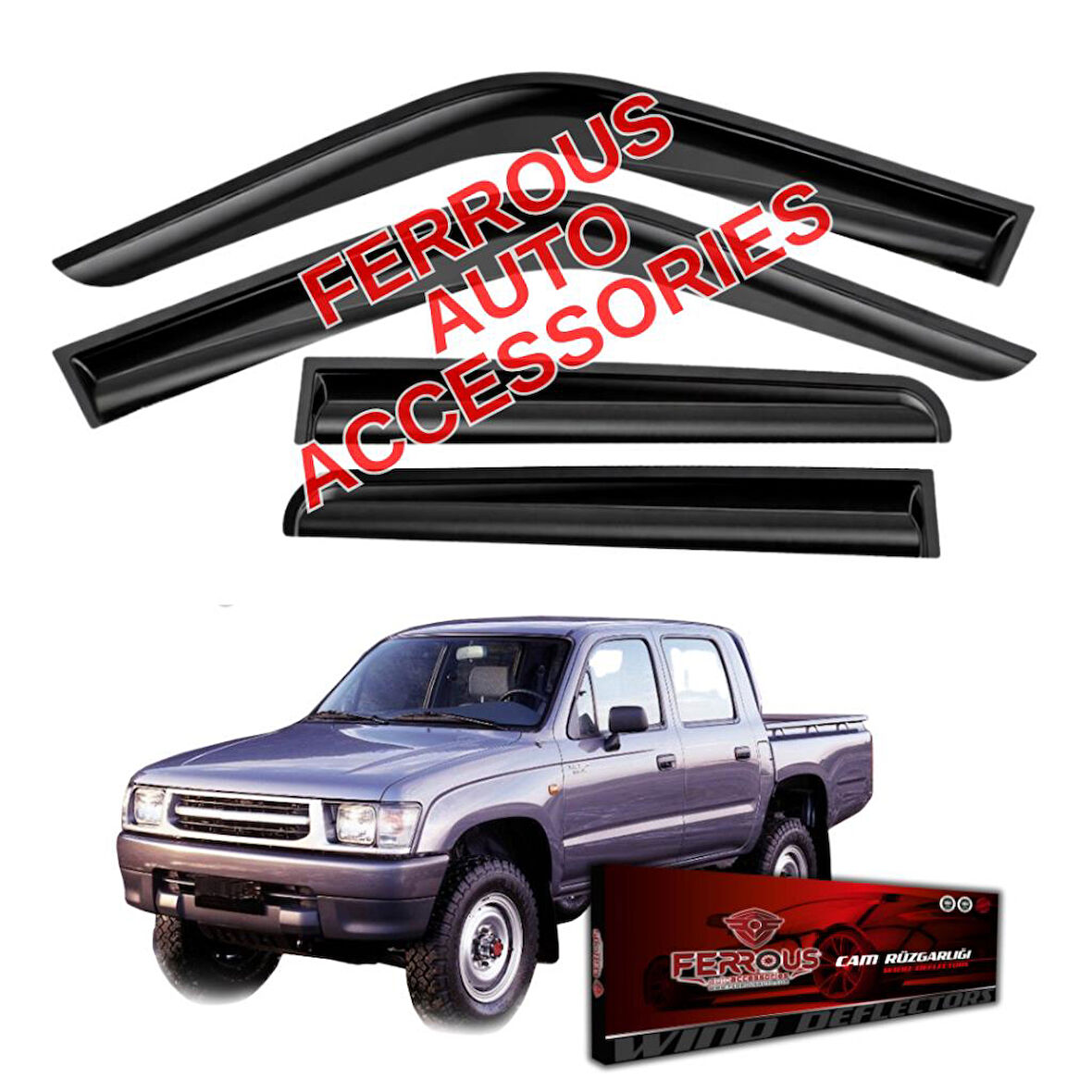 Toyota Hilux Ferrous Cam Rüzgarlığı 4lü 1985 2001