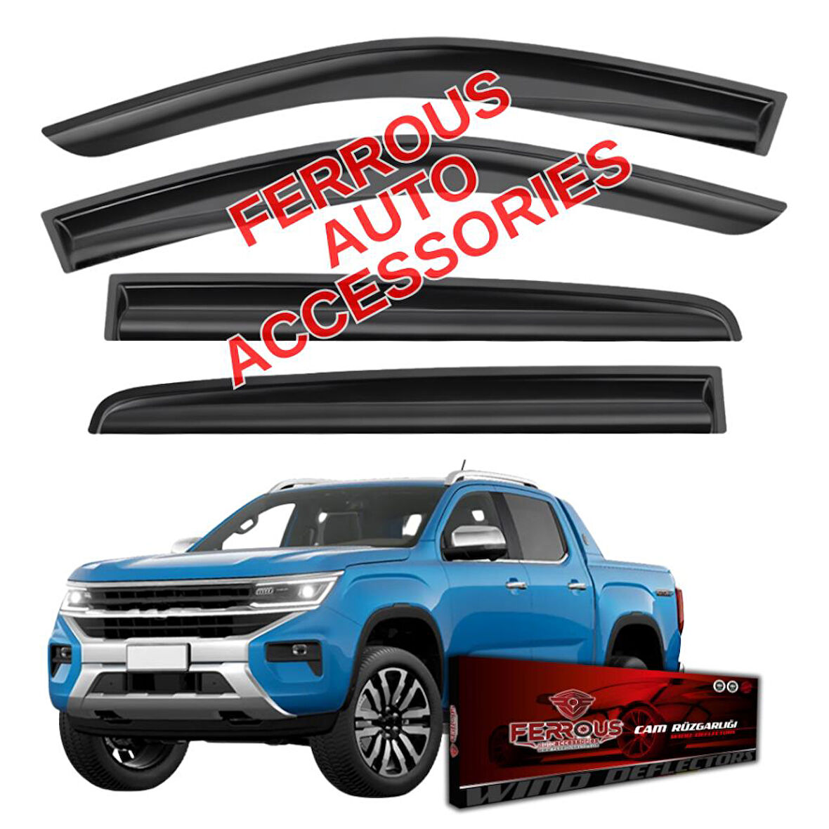 Volkswagen Amarok Ferrous Cam Rüzgarlığı 4lü 2022 ve Üstü